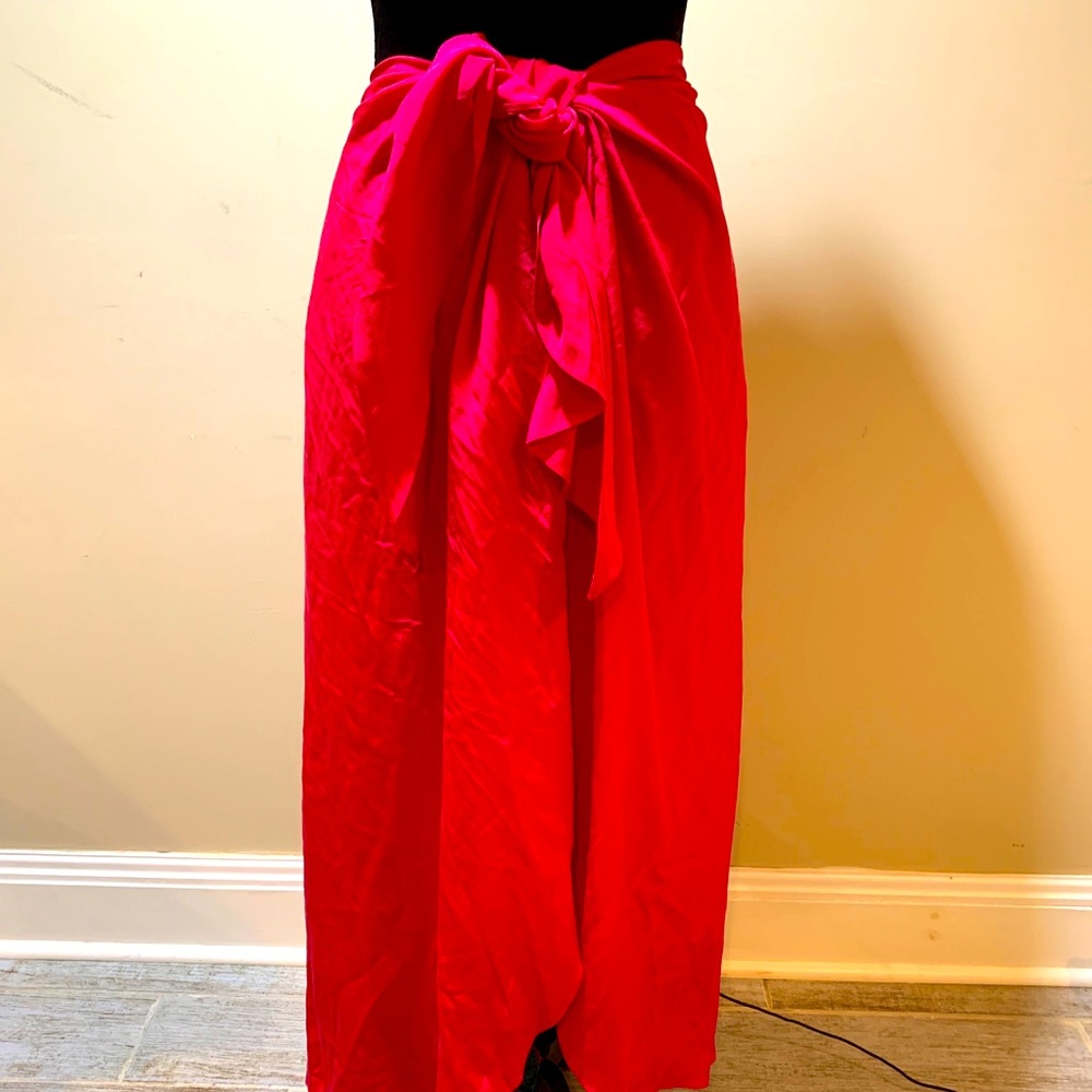 HATCH MATERNITY The Body Midi SKIRT Size S Pink 100% Silk Stretch